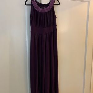 Deep purple beaded maxi dress
